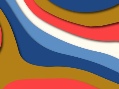 Renkli oyma sanat. Kağıt arka plan şekilleri kesim kağıdı ile kesin. İş sunumları, el ilanları, afişler, davetler için şablon tasarım düzen