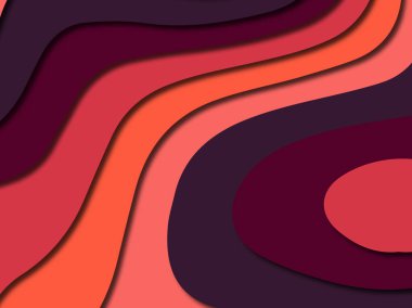 Renkli oyma sanat. Kağıt arka plan şekilleri kesim kağıdı ile kesin. İş sunumları, el ilanları, afişler, davetler için şablon tasarım düzen