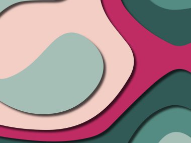 Renkli oyma sanat. Kağıt arka plan şekilleri kesim kağıdı ile kesin. İş sunumları, el ilanları, afişler, davetler için şablon tasarım düzen