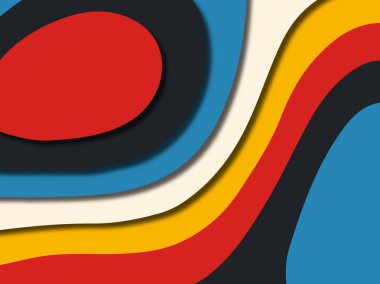 Renkli oyma sanat. Kağıt arka plan şekilleri kesim kağıdı ile kesin. İş sunumları, el ilanları, afişler, davetler için şablon tasarım düzen