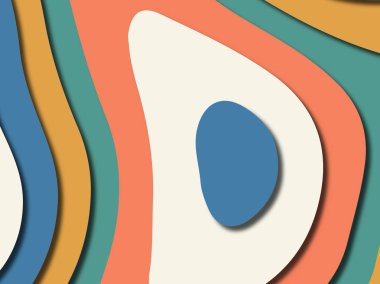 Renkli oyma sanat. Kağıt arka plan şekilleri kesim kağıdı ile kesin. İş sunumları, el ilanları, afişler, davetler için şablon tasarım düzen