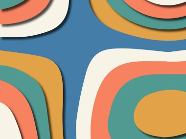 Renkli oyma sanat. Kağıt arka plan şekilleri kesim kağıdı ile kesin. İş sunumları, el ilanları, afişler, davetler için şablon tasarım düzen