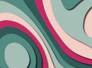 Renkli oyma sanat. Kağıt arka plan şekilleri kesim kağıdı ile kesin. İş sunumları, el ilanları, afişler, davetler için şablon tasarım düzen