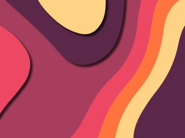 Renkli oyma sanat. Kağıt arka plan şekilleri kesim kağıdı ile kesin. İş sunumları, el ilanları, afişler, davetler için şablon tasarım düzen