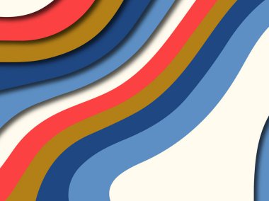 Renkli oyma sanat. Kağıt arka plan şekilleri kesim kağıdı ile kesin. İş sunumları, el ilanları, afişler, davetler için şablon tasarım düzen