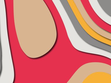 Renkli oyma sanat. Kağıt arka plan şekilleri kesim kağıdı ile kesin. İş sunumları, el ilanları, afişler, davetler için şablon tasarım düzen