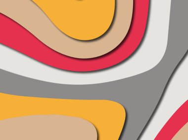 Renkli oyma sanat. Kağıt arka plan şekilleri kesim kağıdı ile kesin. İş sunumları, el ilanları, afişler, davetler için şablon tasarım düzen