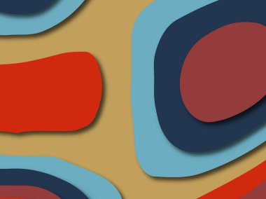 Renkli oyma sanat. Kağıt arka plan şekilleri kesim kağıdı ile kesin. İş sunumları, el ilanları, afişler, davetler için şablon tasarım düzen