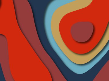 Renkli oyma sanat. Kağıt arka plan şekilleri kesim kağıdı ile kesin. İş sunumları, el ilanları, afişler, davetler için şablon tasarım düzen