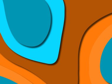 Renkli oyma sanat. Kağıt arka plan şekilleri kesim kağıdı ile kesin. İş sunumları, el ilanları, afişler, davetler için şablon tasarım düzen