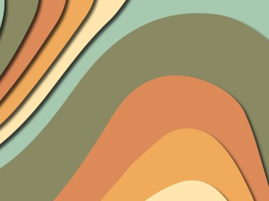 Renkli oyma sanat. Kağıt arka plan şekilleri kesim kağıdı ile kesin. İş sunumları, el ilanları, afişler, davetler için şablon tasarım düzen