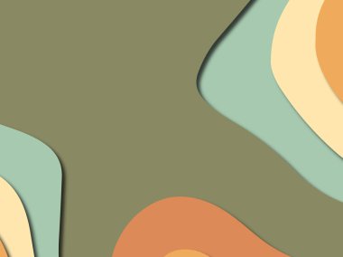 Renkli oyma sanat. Kağıt arka plan şekilleri kesim kağıdı ile kesin. İş sunumları, el ilanları, afişler, davetler için şablon tasarım düzen