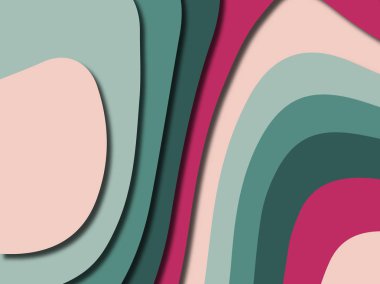 Renkli oyma sanat. Kağıt arka plan şekilleri kesim kağıdı ile kesin. İş sunumları, el ilanları, afişler, davetler için şablon tasarım düzen