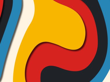 Renkli oyma sanat. Kağıt arka plan şekilleri kesim kağıdı ile kesin. İş sunumları, el ilanları, afişler, davetler için şablon tasarım düzen