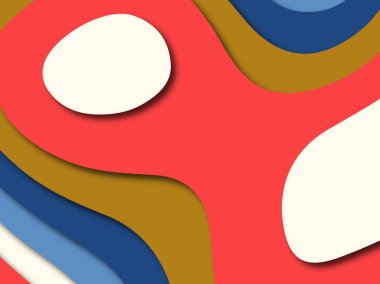 Renkli oyma sanat. Kağıt arka plan şekilleri kesim kağıdı ile kesin. İş sunumları, el ilanları, afişler, davetler için şablon tasarım düzen