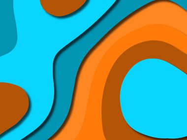 Renkli oyma sanat. Kağıt arka plan şekilleri kesim kağıdı ile kesin. İş sunumları, el ilanları, afişler, davetler için şablon tasarım düzen