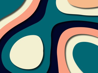 Renkli oyma sanat. Kağıt arka plan şekilleri kesim kağıdı ile kesin. İş sunumları, el ilanları, afişler, davetler için şablon tasarım düzen