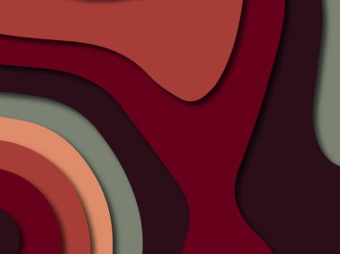 Renkli oyma sanat. Kağıt arka plan şekilleri kesim kağıdı ile kesin. İş sunumları, el ilanları, afişler, davetler için şablon tasarım düzen