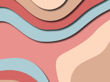 Renkli oyma sanat. Kağıt arka plan şekilleri kesim kağıdı ile kesin. İş sunumları, el ilanları, afişler, davetler için şablon tasarım düzen