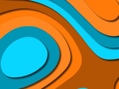 Renkli oyma sanat. Kağıt arka plan şekilleri kesim kağıdı ile kesin. İş sunumları, el ilanları, afişler, davetler için şablon tasarım düzen