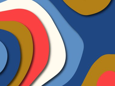 Renkli oyma sanat. Kağıt arka plan şekilleri kesim kağıdı ile kesin. İş sunumları, el ilanları, afişler, davetler için şablon tasarım düzen