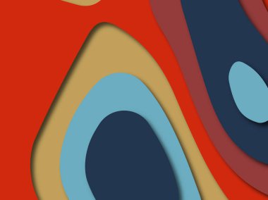 Renkli oyma sanat. Kağıt arka plan şekilleri kesim kağıdı ile kesin. İş sunumları, el ilanları, afişler, davetler için şablon tasarım düzen