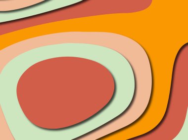 Renkli oyma sanat. Kağıt arka plan şekilleri kesim kağıdı ile kesin. İş sunumları, el ilanları, afişler, davetler için şablon tasarım düzen