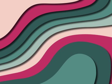 Renkli oyma sanat. Kağıt arka plan şekilleri kesim kağıdı ile kesin. İş sunumları, el ilanları, afişler, davetler için şablon tasarım düzen