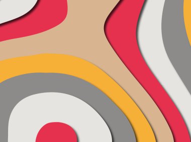 Renkli oyma sanat. Kağıt arka plan şekilleri kesim kağıdı ile kesin. İş sunumları, el ilanları, afişler, davetler için şablon tasarım düzen