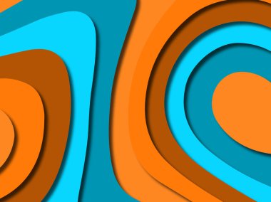 Renkli oyma sanat. Kağıt arka plan şekilleri kesim kağıdı ile kesin. İş sunumları, el ilanları, afişler, davetler için şablon tasarım düzen