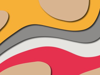 Renkli oyma sanat. Kağıt arka plan şekilleri kesim kağıdı ile kesin. İş sunumları, el ilanları, afişler, davetler için şablon tasarım düzen