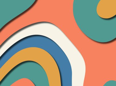 Renkli oyma sanat. Kağıt arka plan şekilleri kesim kağıdı ile kesin. İş sunumları, el ilanları, afişler, davetler için şablon tasarım düzen