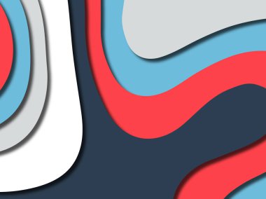 Renkli oyma sanat. Kağıt arka plan şekilleri kesim kağıdı ile kesin. İş sunumları, el ilanları, afişler, davetler için şablon tasarım düzen