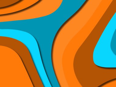 Renkli oyma sanat. Kağıt arka plan şekilleri kesim kağıdı ile kesin. İş sunumları, el ilanları, afişler, davetler için şablon tasarım düzen