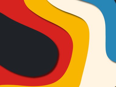 Renkli oyma sanat. Kağıt arka plan şekilleri kesim kağıdı ile kesin. İş sunumları, el ilanları, afişler, davetler için şablon tasarım düzen