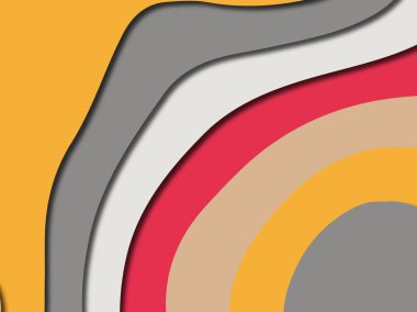 Renkli oyma sanat. Kağıt arka plan şekilleri kesim kağıdı ile kesin. İş sunumları, el ilanları, afişler, davetler için şablon tasarım düzen