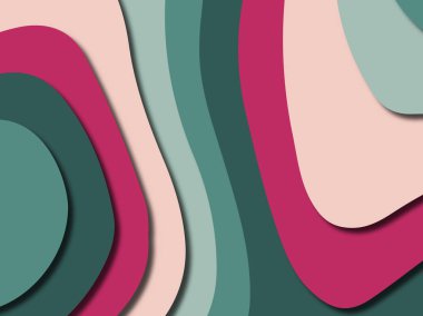 Renkli oyma sanat. Kağıt arka plan şekilleri kesim kağıdı ile kesin. İş sunumları, el ilanları, afişler, davetler için şablon tasarım düzen