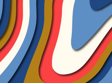 Renkli oyma sanat. Kağıt arka plan şekilleri kesim kağıdı ile kesin. İş sunumları, el ilanları, afişler, davetler için şablon tasarım düzen