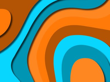 Renkli oyma sanat. Kağıt arka plan şekilleri kesim kağıdı ile kesin. İş sunumları, el ilanları, afişler, davetler için şablon tasarım düzen