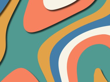 Renkli oyma sanat. Kağıt arka plan şekilleri kesim kağıdı ile kesin. İş sunumları, el ilanları, afişler, davetler için şablon tasarım düzen