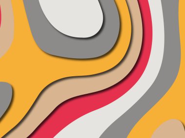 Renkli oyma sanat. Kağıt arka plan şekilleri kesim kağıdı ile kesin. İş sunumları, el ilanları, afişler, davetler için şablon tasarım düzen