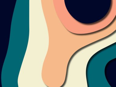 Renkli oyma sanat. Kağıt arka plan şekilleri kesim kağıdı ile kesin. İş sunumları, el ilanları, afişler, davetler için şablon tasarım düzen