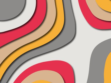 Renkli oyma sanat. Kağıt arka plan şekilleri kesim kağıdı ile kesin. İş sunumları, el ilanları, afişler, davetler için şablon tasarım düzen