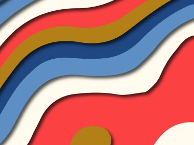 Renkli oyma sanat. Kağıt arka plan şekilleri kesim kağıdı ile kesin. İş sunumları, el ilanları, afişler, davetler için şablon tasarım düzen