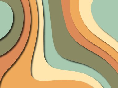 Renkli oyma sanat. Kağıt arka plan şekilleri kesim kağıdı ile kesin. İş sunumları, el ilanları, afişler, davetler için şablon tasarım düzen