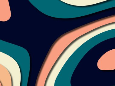 Renkli oyma sanat. Kağıt arka plan şekilleri kesim kağıdı ile kesin. İş sunumları, el ilanları, afişler, davetler için şablon tasarım düzen