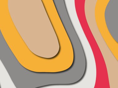 Renkli oyma sanat. Kağıt arka plan şekilleri kesim kağıdı ile kesin. İş sunumları, el ilanları, afişler, davetler için şablon tasarım düzen