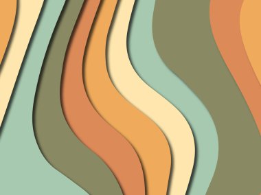 Renkli oyma sanat. Kağıt arka plan şekilleri kesim kağıdı ile kesin. İş sunumları, el ilanları, afişler, davetler için şablon tasarım düzen