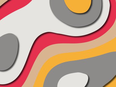 Renkli oyma sanat. Kağıt arka plan şekilleri kesim kağıdı ile kesin. İş sunumları, el ilanları, afişler, davetler için şablon tasarım düzen