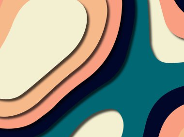 Renkli oyma sanat. Kağıt arka plan şekilleri kesim kağıdı ile kesin. İş sunumları, el ilanları, afişler, davetler için şablon tasarım düzen